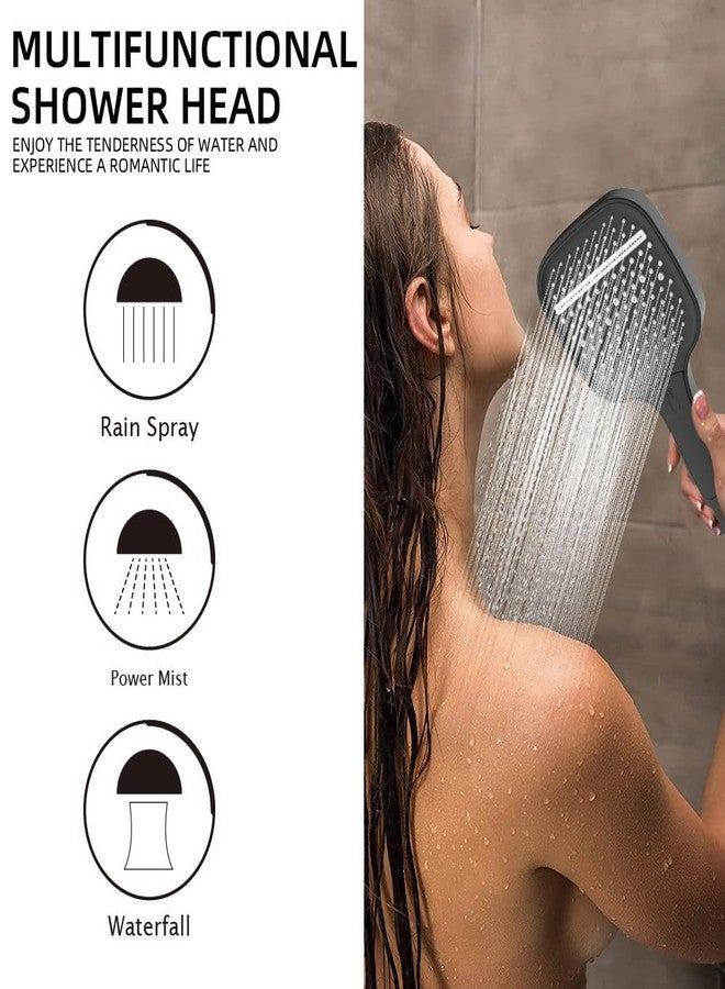 X-XONIER Multifunction ABS, Extra large HAND Shower 13 * 13 with 3 Way Function,150 CM Hose Pipe and Holding stand (chrome) - Image 2